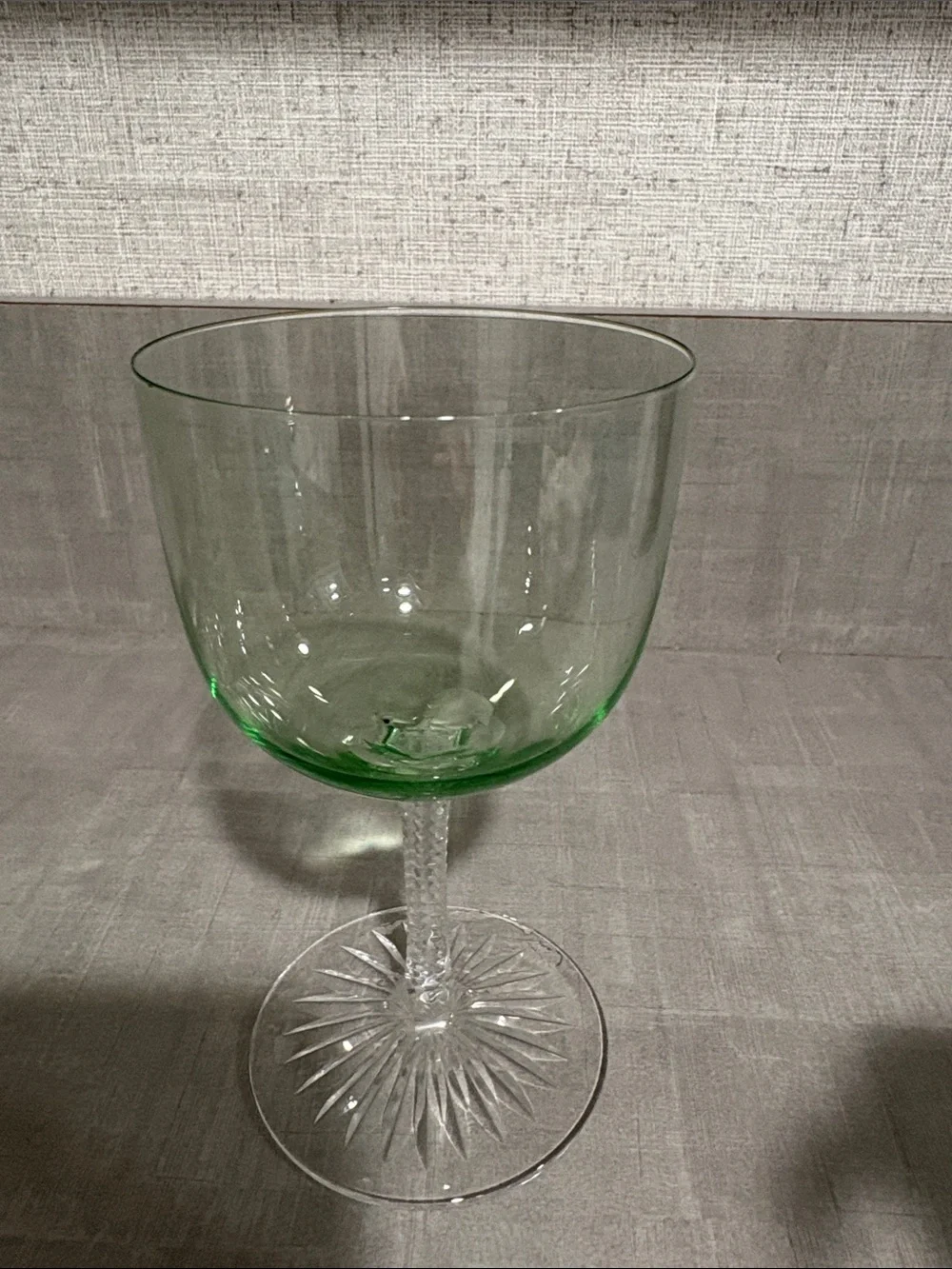 Uranium Glass Set of 6 Vintage Wine Glasses